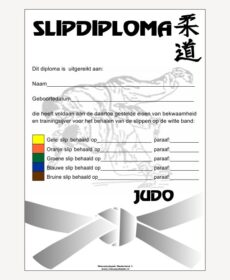 diploma judo - slipdiploma voor witte band