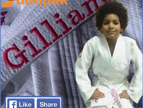 Gilliano winnaar geborduurde judoband