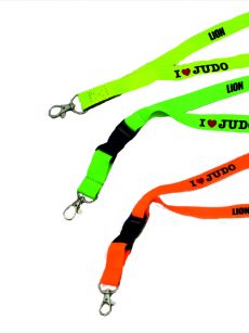 Lion Keycord I love judo oranje, groen en limoengeel