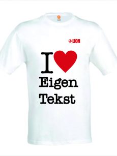 T-shirt I love eigen tekst