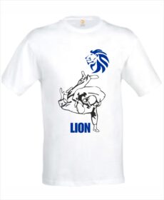 Judo T-shirt LION uchi-mata blauw
