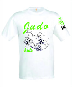 Lion Tshirt wit judo kids zwart-groen